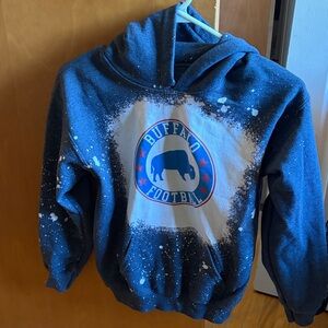 Girls Buffalo David Bitton Blue and White Football Hoodie.  Size medium.